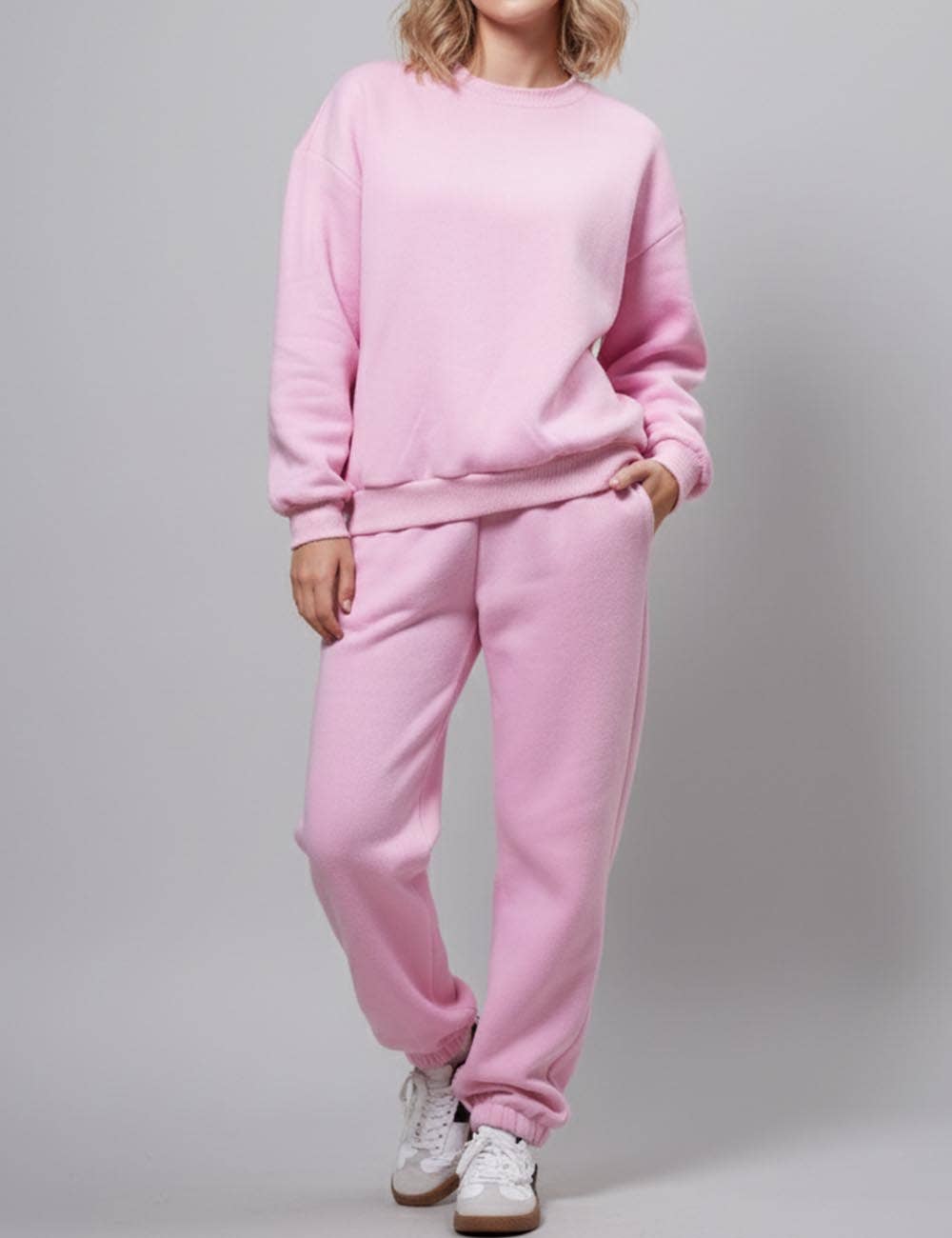 Sweetkama - Wholesale Lounge Set - Women's - Ladies Solid Color Sweatshirt and Pants Sets 211021A6