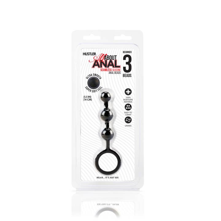 Lux Fetish Store - Wholesale Sex Toy - Silicone Anal Beads 3 Balls - Black