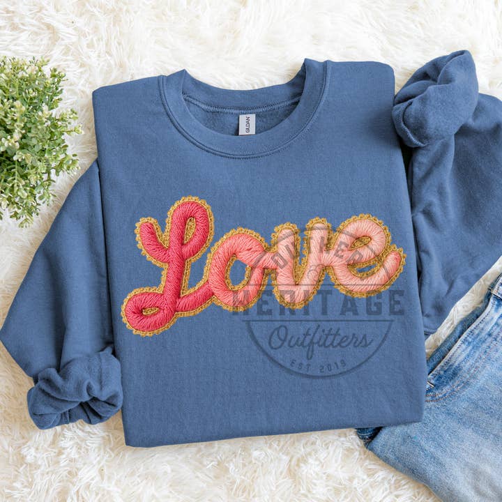 Sudadera de cuello redondo Gildan – Love Faux Yarn para venta al por mayor de Southern Heritage Outfitters