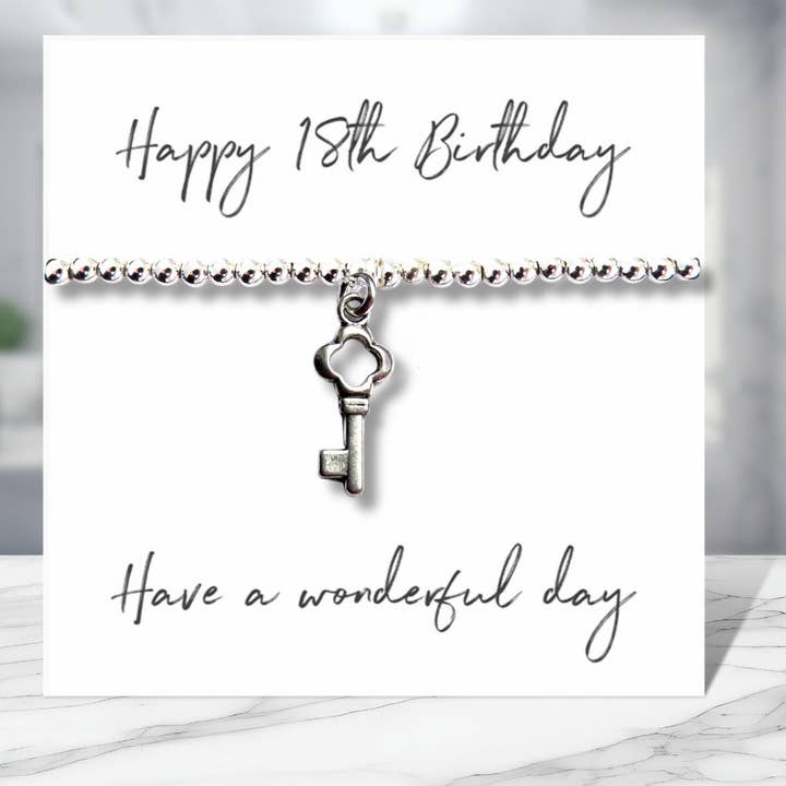 Happy 18th Birthday Bracelet & Gift Card for wholesale by Aye Do Gifts