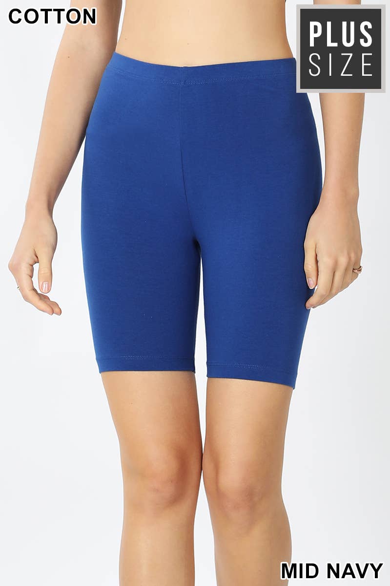 42POPS - Wholesale Athletic Shorts - Women's - ...PLUS SIZE COTTON BIKER SHORTS1