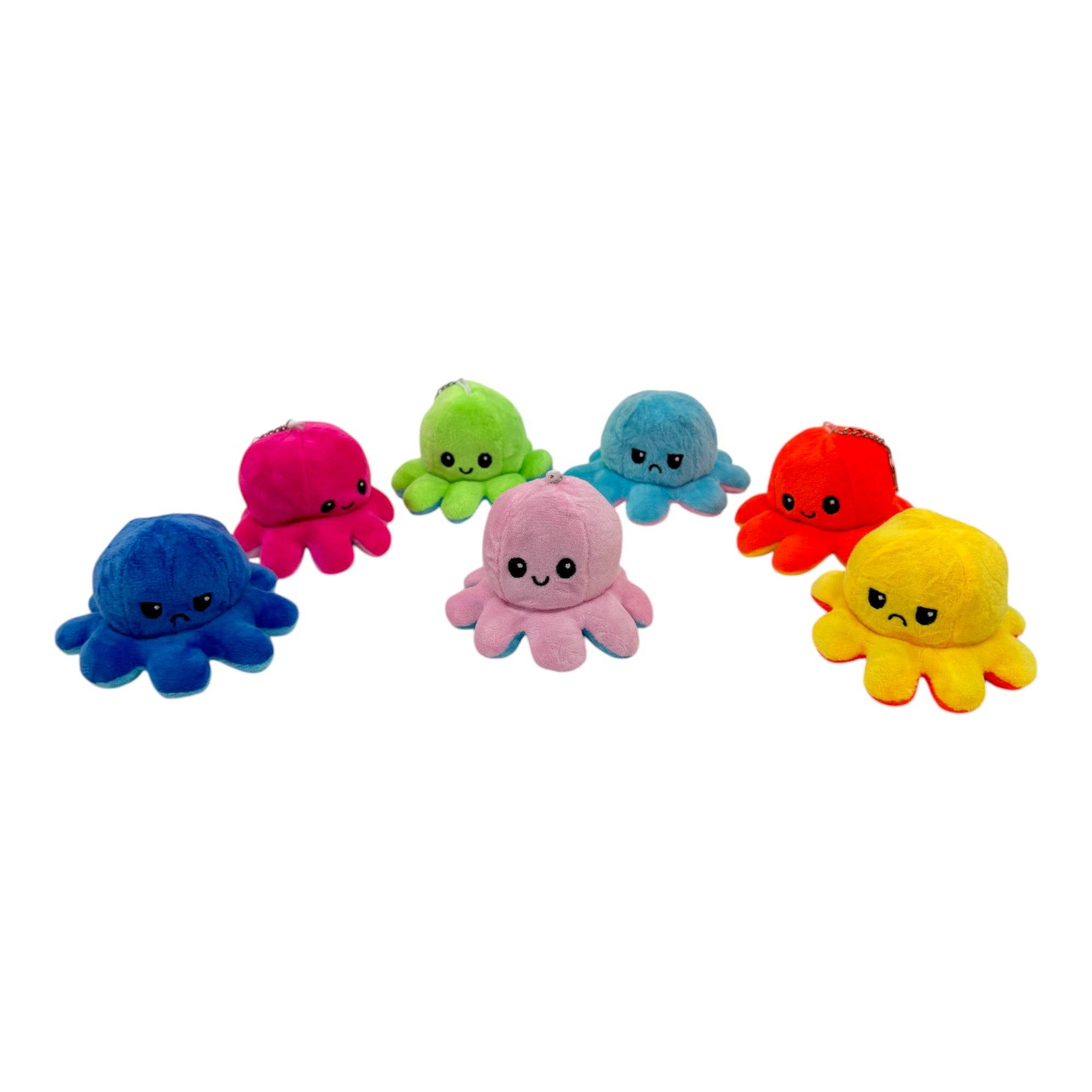 ASSORTITI Portachiavi Pupazzo di Peluche Polpo Reversibile KC1125-1 (12PC) in vendita all'ingrosso su Faire7