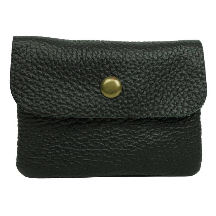 Anais - Wholesale Wallet - Women's - Plain leather wallet with matte gold metal button PMD2700M13