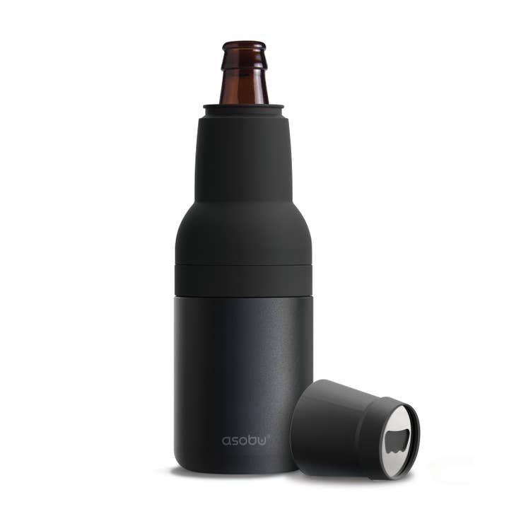 Bouteille isotherme Frosty Beer et porte-canette pour la vente par Asobu/AdnArt