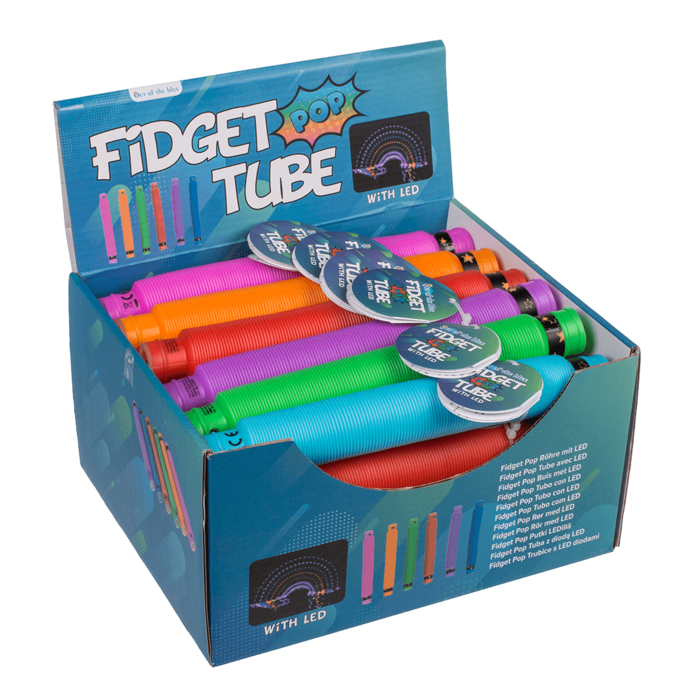 Out of the blue KG - Wholesale Fidget Toy - Kids - Fidget Pop Tube with LED, approx. 20 cm,2
