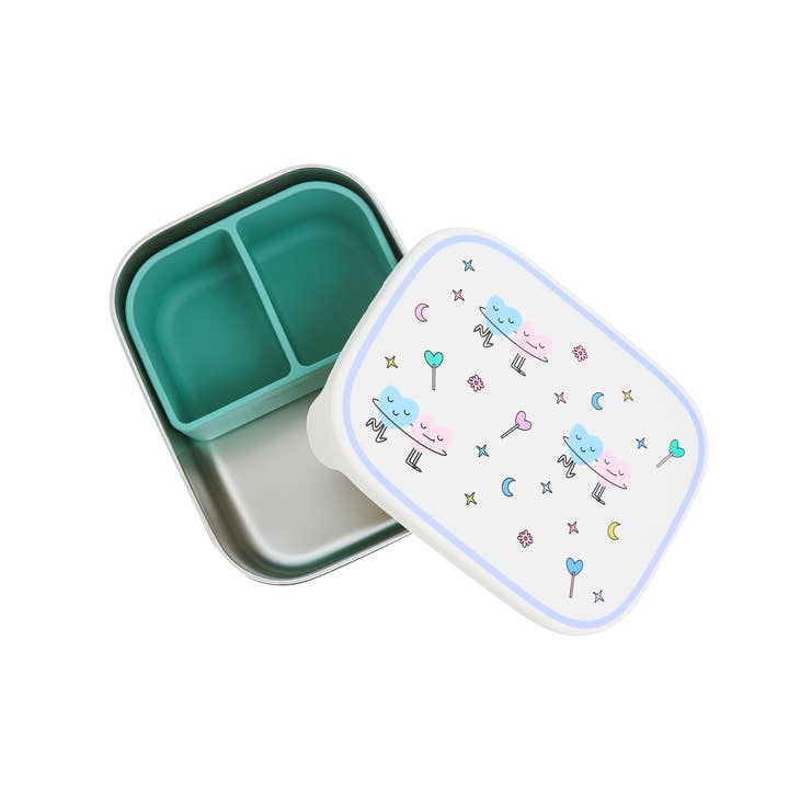 STAINLESS STEEL LUNCHBOX with compartments Dancing Hearts for wholesale by the cotton cloud