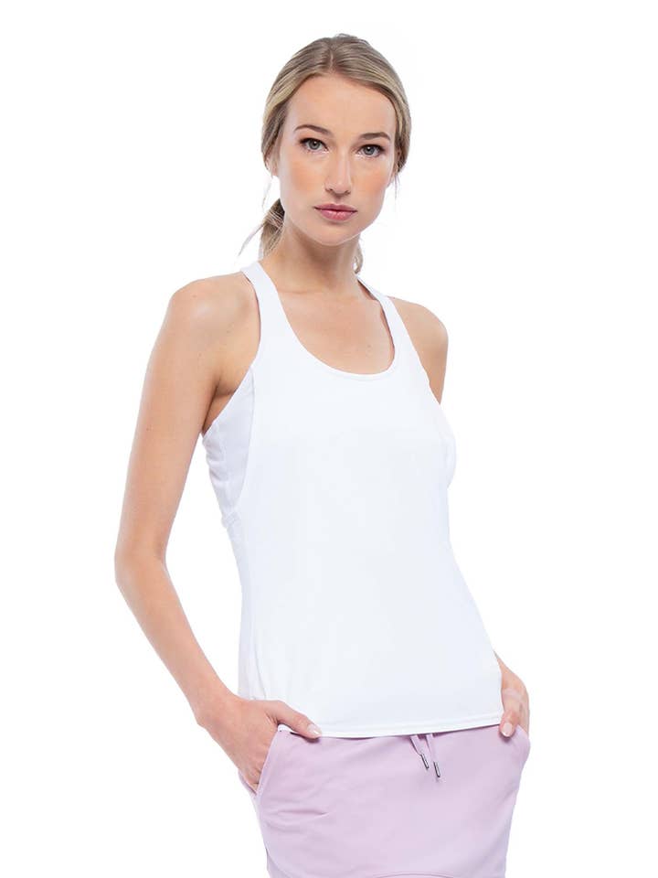 Aubrey dubbellaagse Athleisure tanktop - Wit voor wholesale door Inphorm