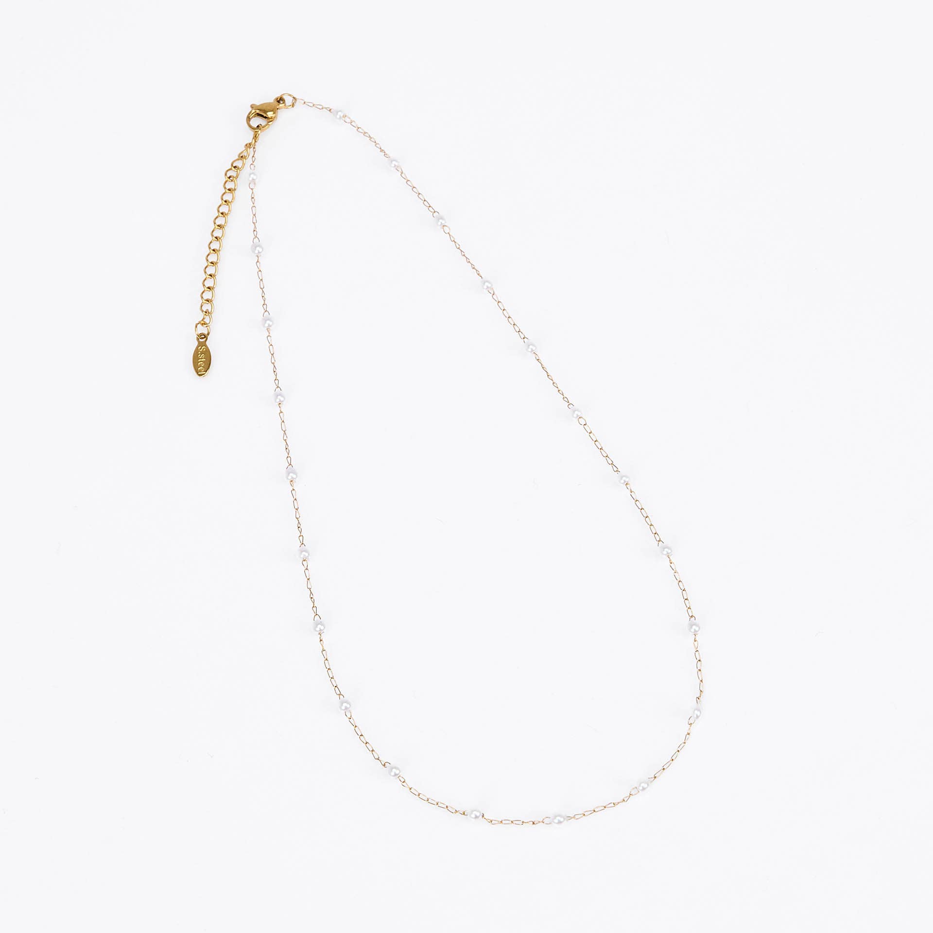 By Sookay - Wholesale Jewelry Stand & Display - Display of 30 chain necklaces, stainless steel & soft pearls5