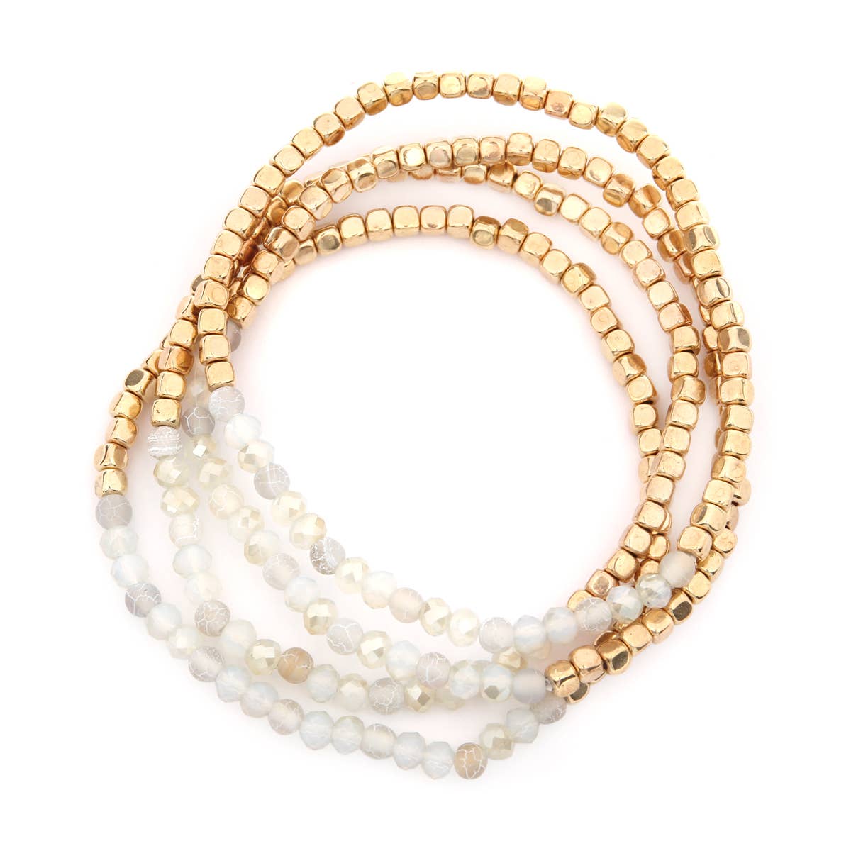 MYS Wholesale Inc - Wholesale Beaded Bracelet - Brass, Stone, Glass Four Set Beads Bracelet5