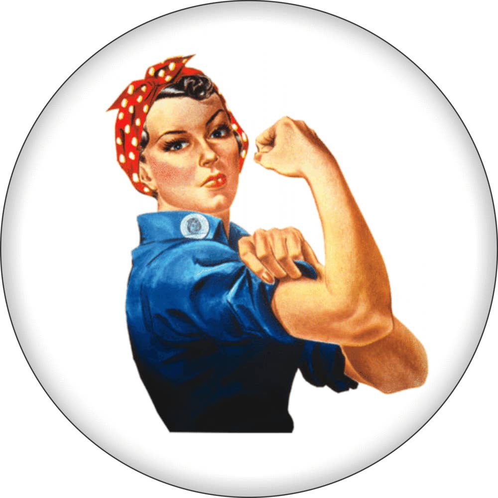 Square Deal Recordings & Supplies - Wholesale Lapel Pin/Button - Pin-on Button - 1.25 Inch - Rosie The Riveter - On White