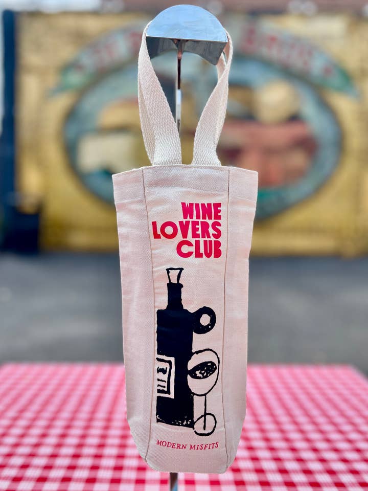 Wine Lovers Club Single Bottle Wine Tote for wholesale by Modern Misfits