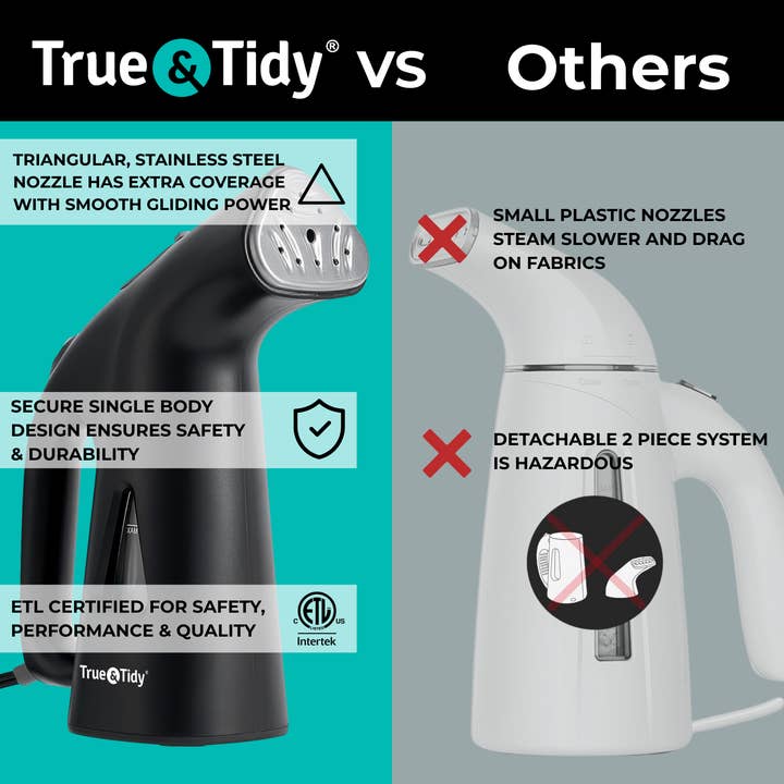 True & Tidy - Vente Défroisseur à vapeur pour vêtements - Défroisseur à vapeur portable True & Tidy5
