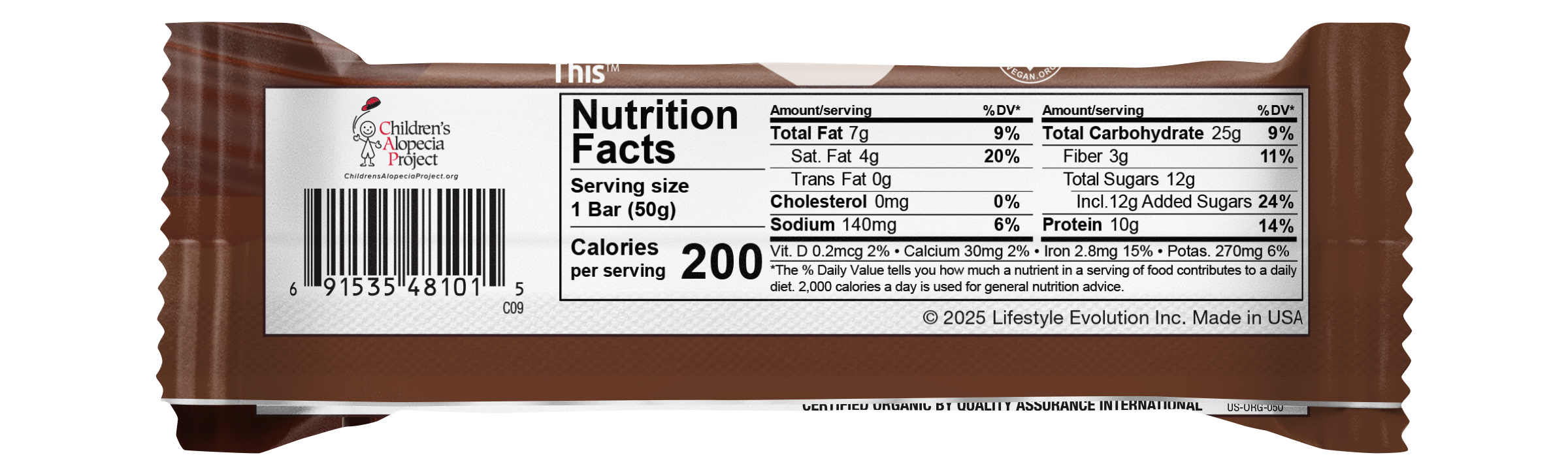 NuGo Nutrition - Wholesale Snack Bar - NuGo Organic Double Dark Chocolate Protein Bar3