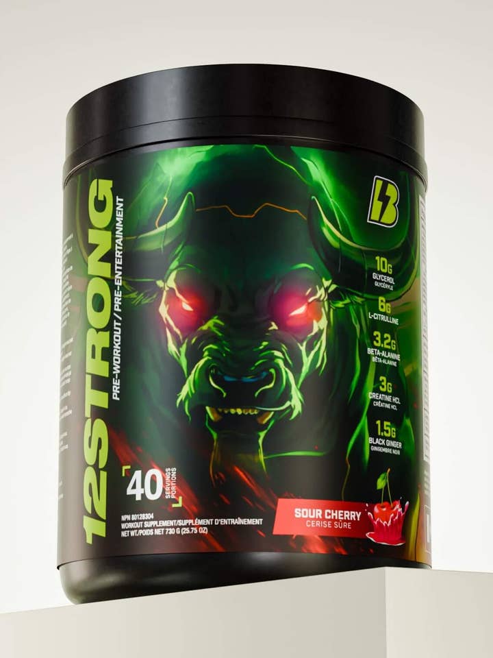 12 STRONG Pré-treino – Cereja Azeda por atacado de BULL Nutrition