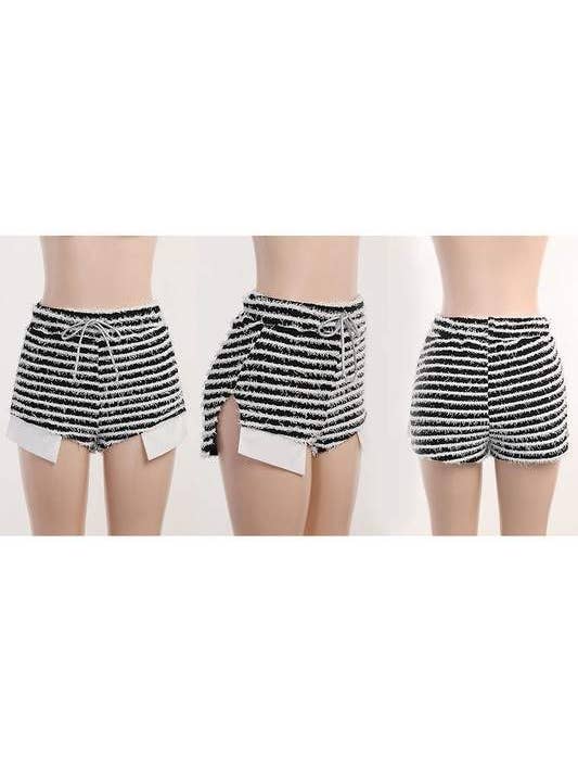 BLACK stripy high waist hot shorts for wholesale on Faire