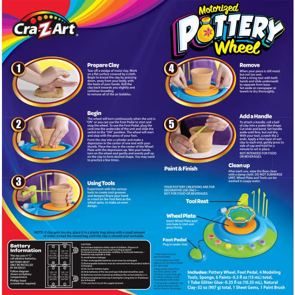 Cra-Z-Art - Wholesale DIY Craft Kit - Kids - Cra-Z-Art Children’s Motorized Pottery Wheel Activity Set
3