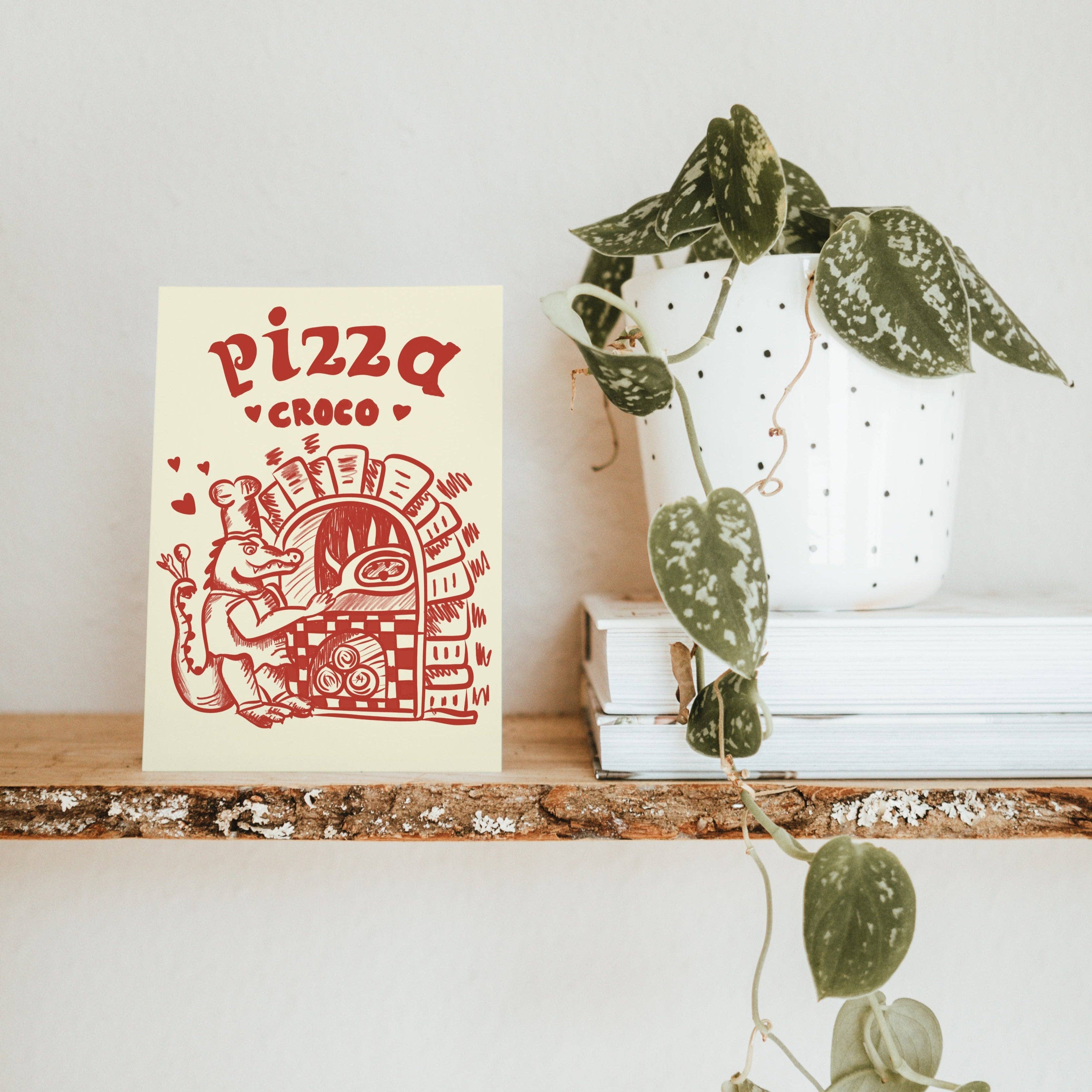 Studio Dolci - Wholesale Postcard - POSTCARD PIZZA BAKER CROCODILE PIZZA ITALY3