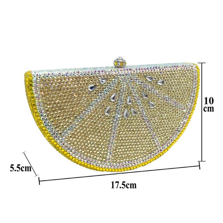 Azul Bolsa de noche con diamantes de imitación de limón HB1664 de venta al por mayor en Faire2