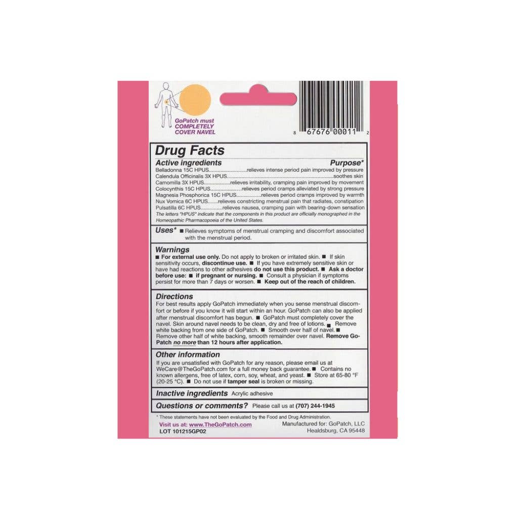 GoPatch - Vente Supplément oral/vitamine - Crampes menstruelles GoPatch + soulagement du syndrome prémenstruel4