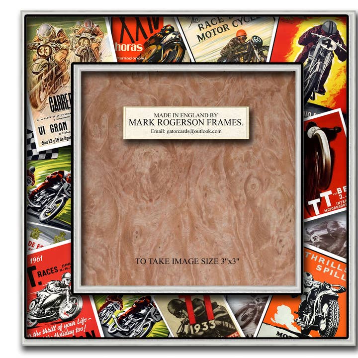 1651 Motorradrennen 3"x3" Bilderrahmen. für den Großhandel von Gator cards