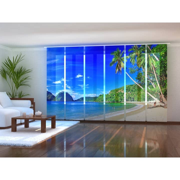 Lot de 6 rideaux à panneaux de paysages tropicaux pour la vente par IlyDecor