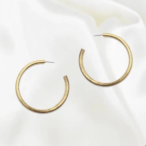 Børstet Hoop 4mm/ 50 mm (Large) Guld for engroshandel hos VLU STYLE