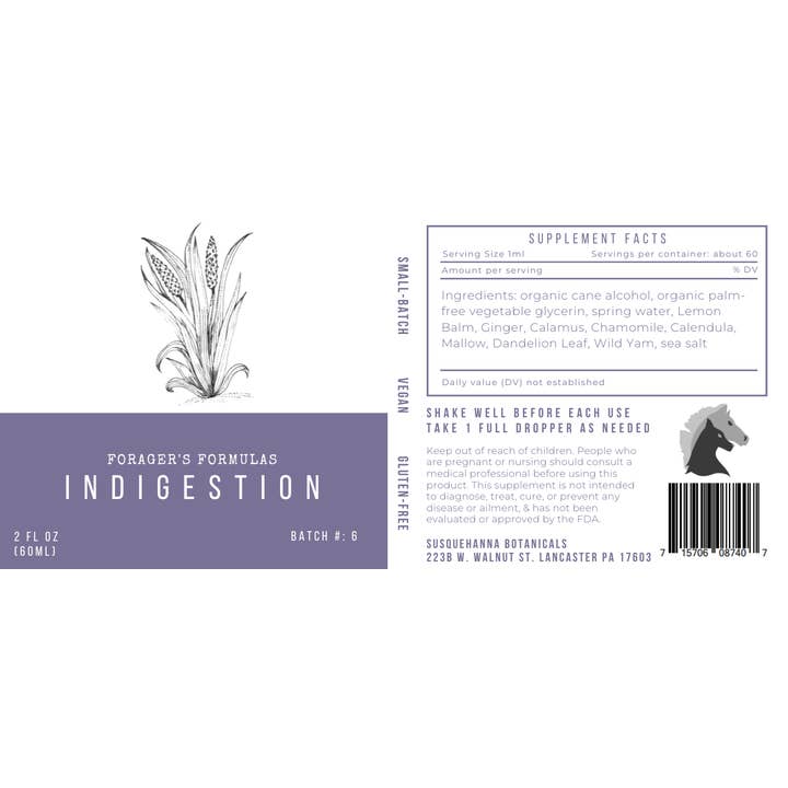 Susquehanna Botanicals – wholesale Tincture – Indigestion Tincture - Forager's Formulas2