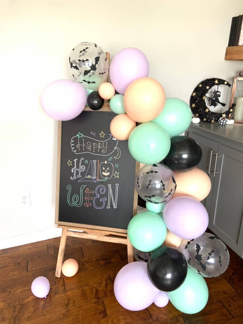 Hullaballoons - Vente Fanion/guirlande - Guirlande de ballons Halloween pastel | Ensemble de 4 pieds6