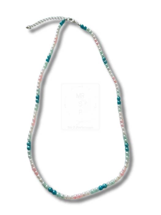 Collana elegante in turchese e bianco – fatta a mano per la vendita all'ingrosso da parte di Mr.S.Perlenoase