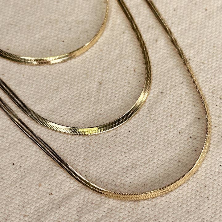 GoldFi - Wholesale Link & Chain Necklace - 18k Gold Filled 2.0mm Thickness Herringbone Chain