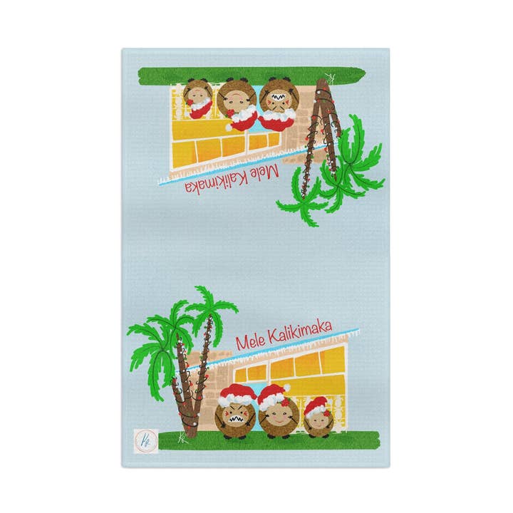 Asciugamano da cucina morbido con noci di cocco natalizie per la vendita all'ingrosso da parte di Kimberly Ratliff Art