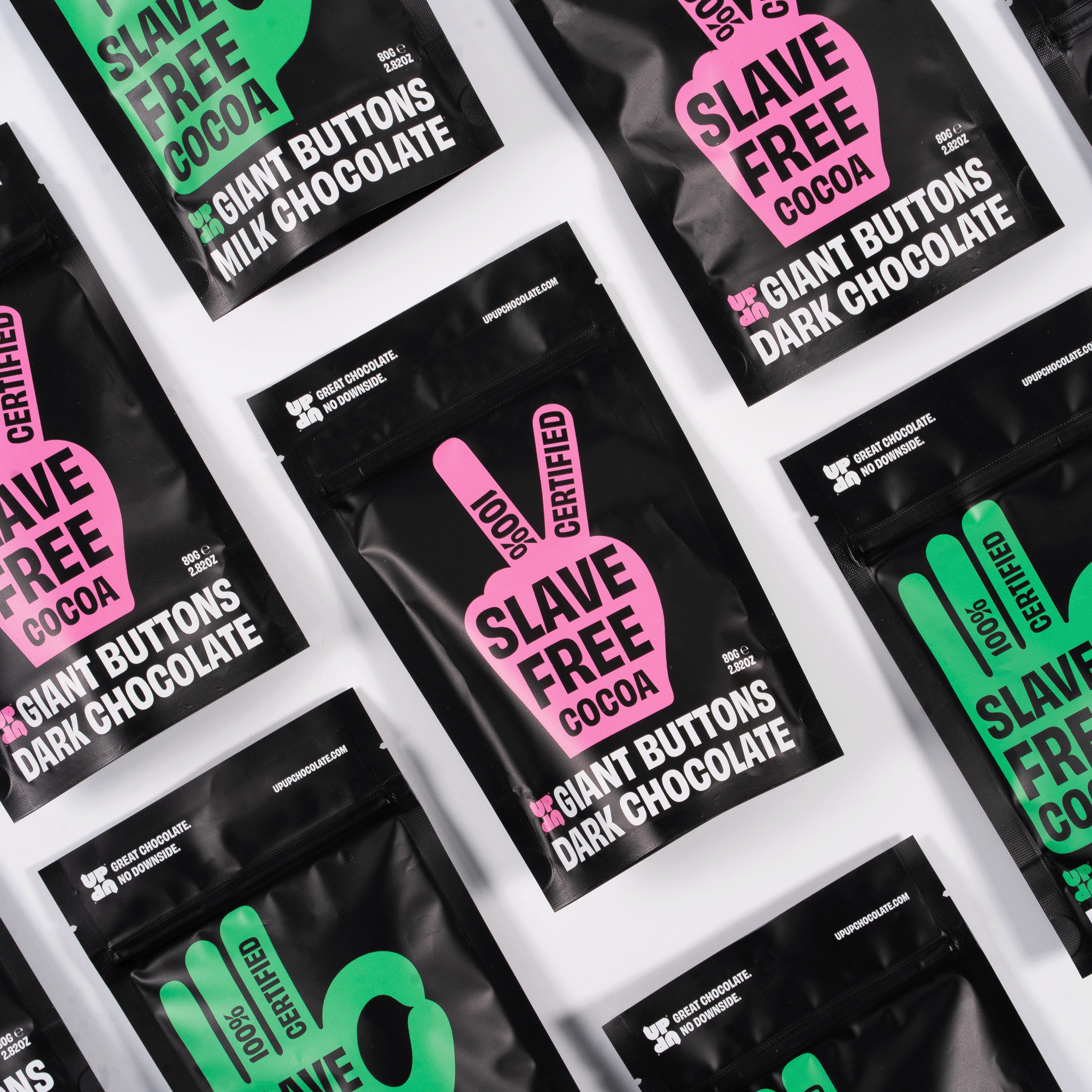 UP-UP Chocolate [No duties when shipping to US!] - Wholesale Chocolate Bar - Giant Milk Chocolate Buttons 80G/2.82oz2