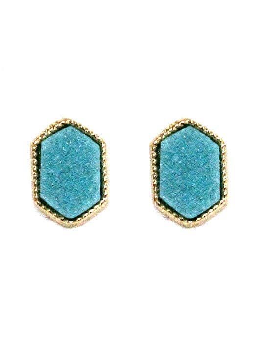 MiMi Wholesale - Wholesale Stud/Post Earrings - VE2334 Peggy Druzy Hexagon Post Earrings3