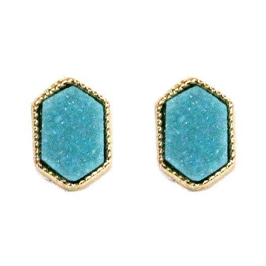 MiMi Wholesale - Wholesale Stud/Post Earrings - VE2334 Peggy Druzy Hexagon Post Earrings4