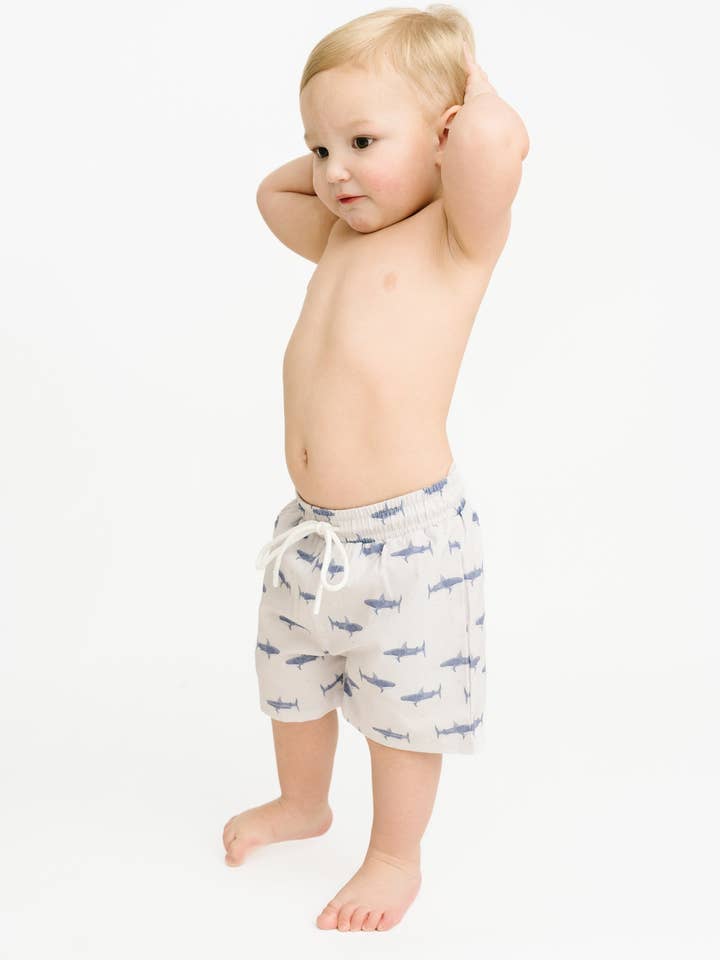 Little One Shop - Wholesale Clothing Set - Baby - Mini Shark Swim Trunks
