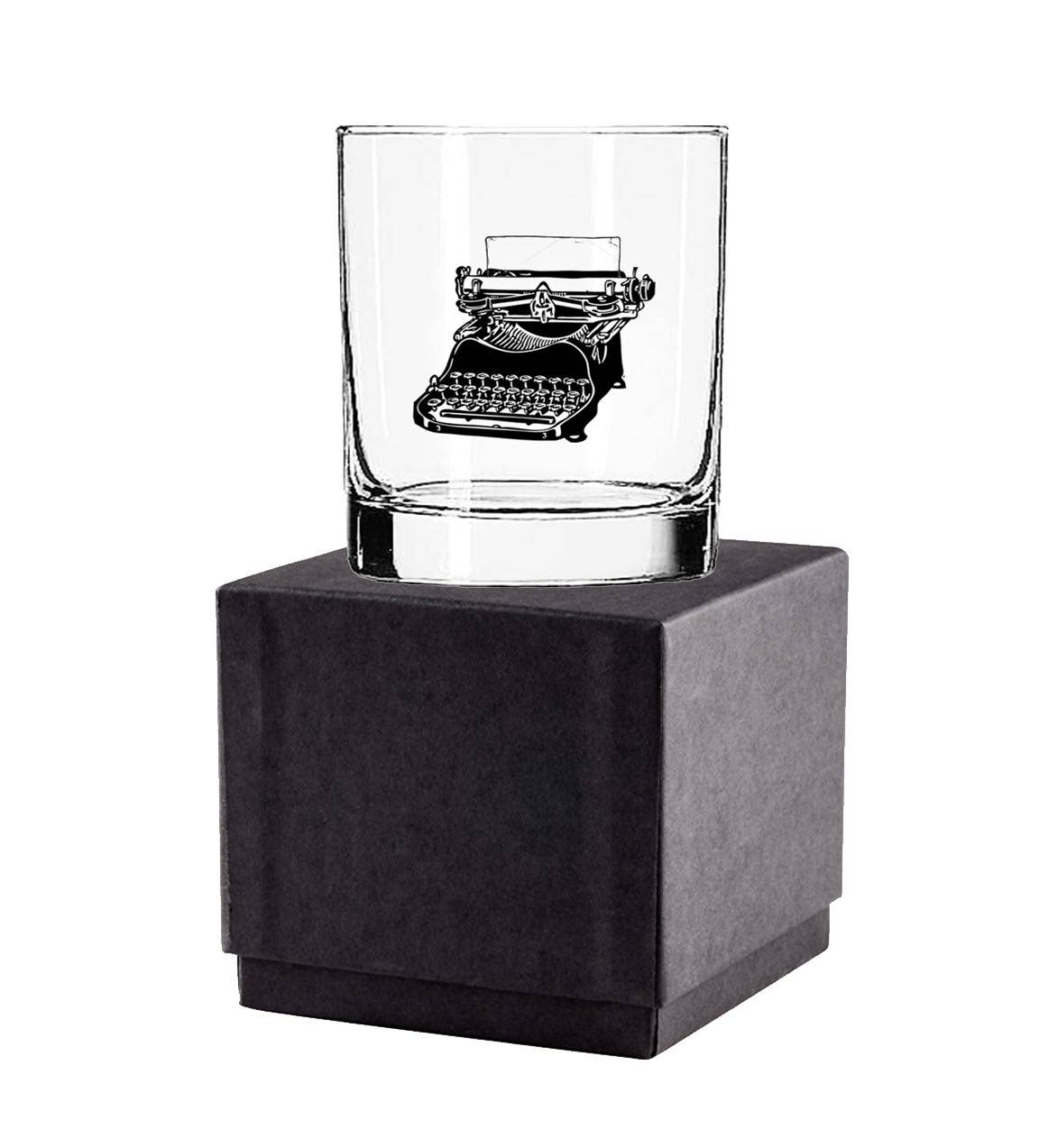 Fly Paper Products – Copo de coquetel/álcool por atacado – Copo de vidro vintage de 11 onças para máquina de escrever2