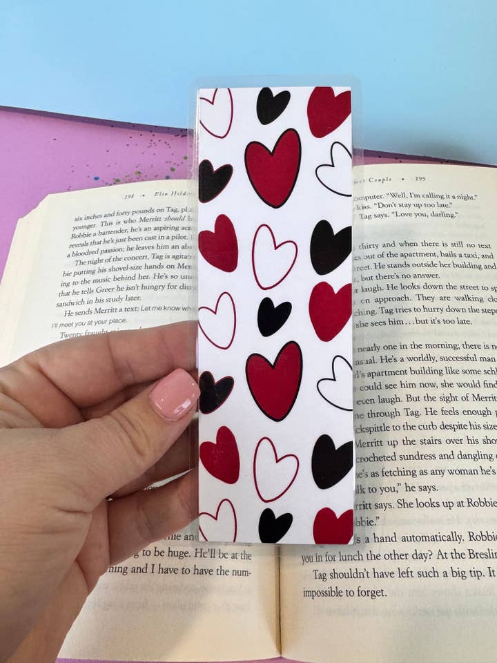 Black and Red Hearts Bookmarks for wholesale by Outfolded