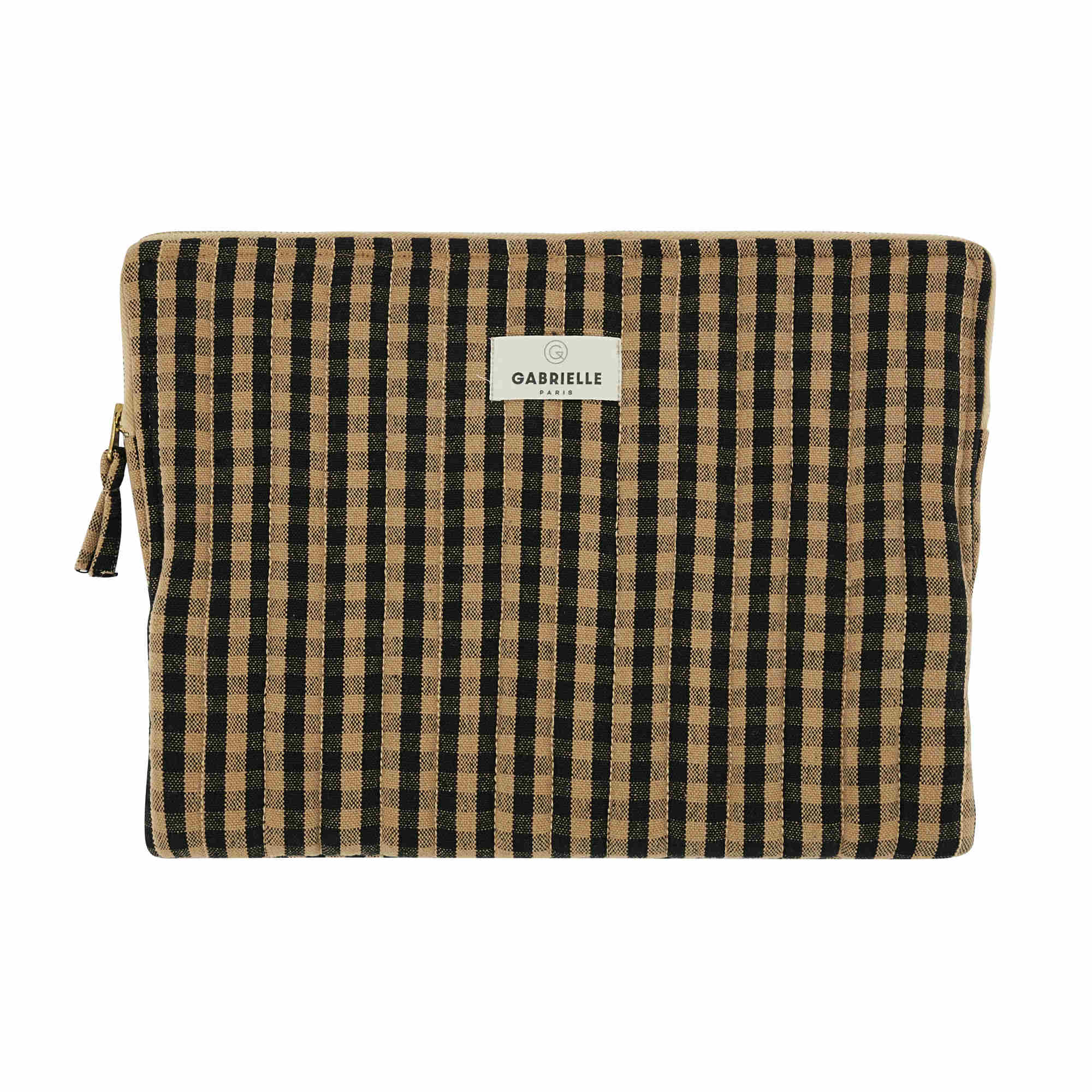 Gabrielle Paris - Wholesale Laptop/Tablet Case - Women's - Vichy Café cotton laptop sleeve1
