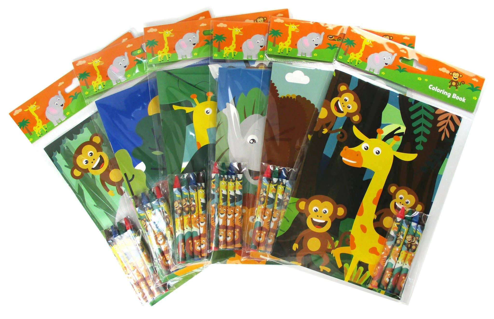 Tiny Mills – wholesale Målarbok - Barn och baby – Zoo Jungle Safari Djur Målarböcker med kritor Party8