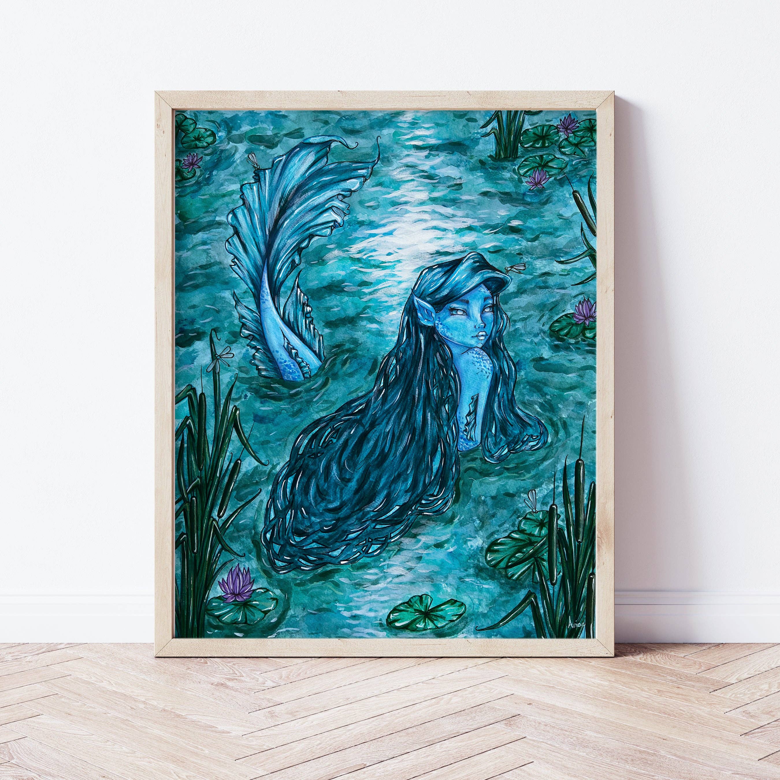 Anise Designs - Venta al por mayor Ilustración - Sirena de medianoche - Lámina artística