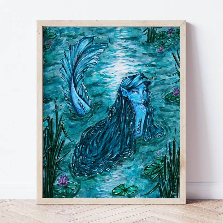 Anise Designs - Venta al por mayor Ilustración - Sirena de medianoche - Lámina artística0