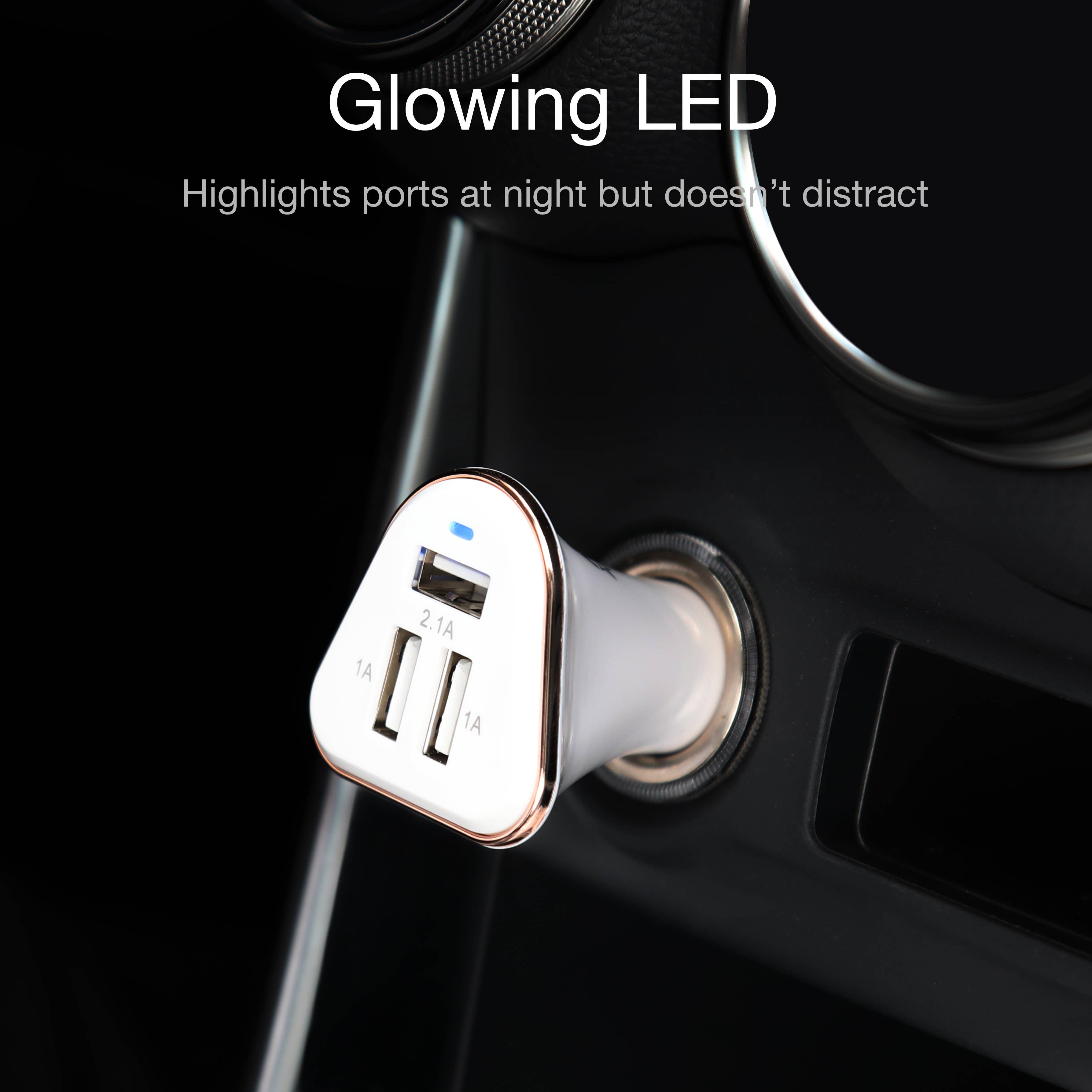 LAX Gadgets - Wholesale Portable Charger - USB 3 Ports Fast charger for Cars (Retail Packaging)3