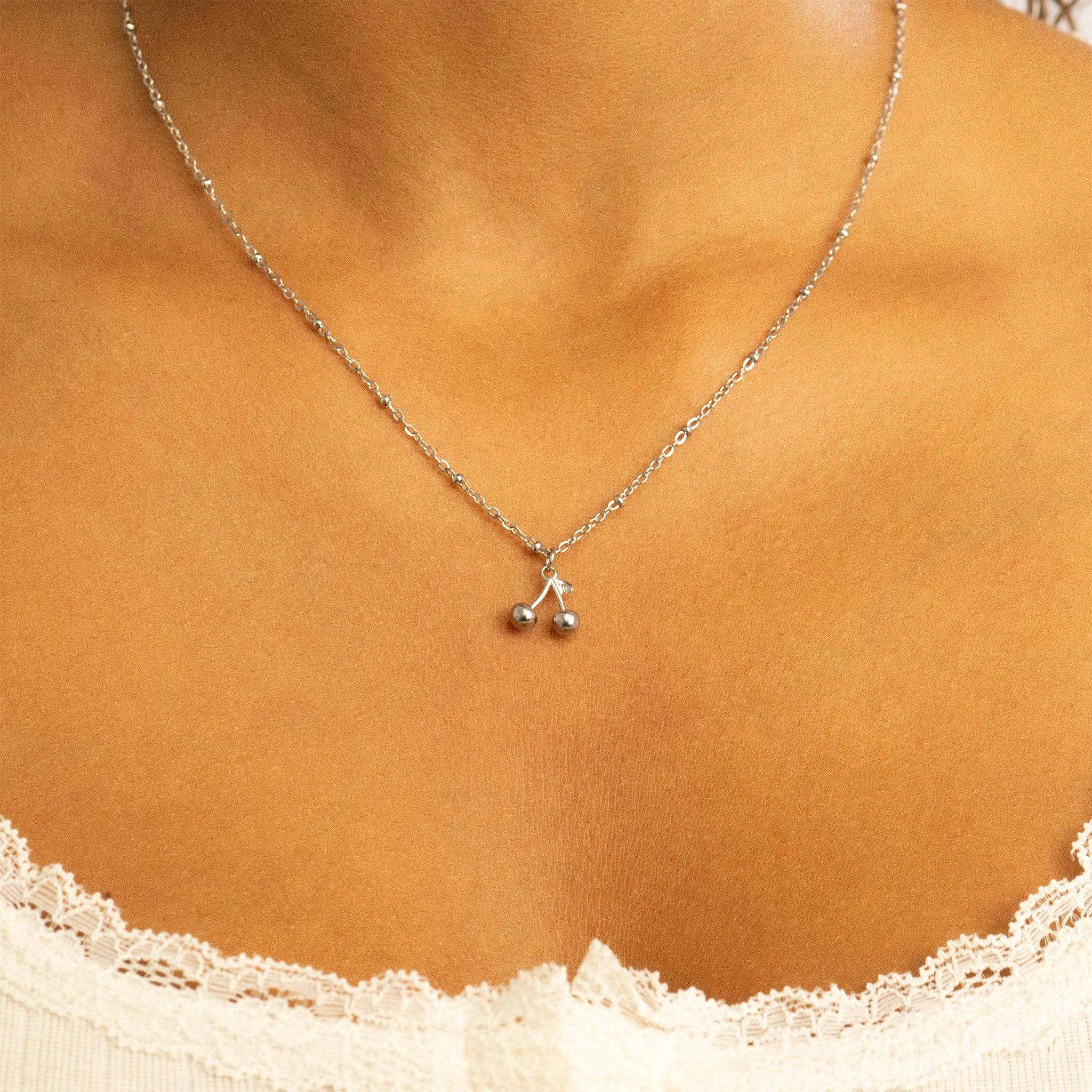 WJW - Wholesale Individual Charm/Pendant - 18K Gold PVD Stainless Steel Cherry Charm9