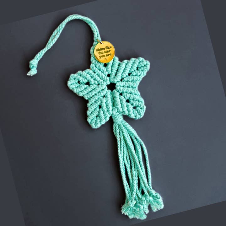Tiny Gift Society - Wholesale Ornament - Macrame Star Ornament "Shine Like the Star You Are"