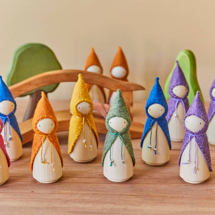 Wonderheart - Wholesale Wood Toy - Kids - Rainbow Wooden Gnome Set of 617