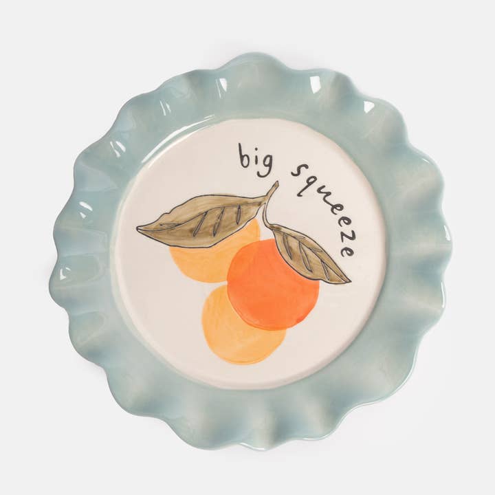 Big Squeeze Oranges Plate for wholesale by Caroline Gardner