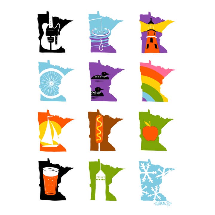 MN Months Art Print for wholesale by Adam Turman Artwork Co