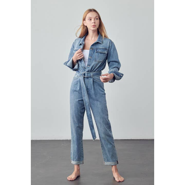 Flap Pocket Denim Jumpsuit and other Purchase Wholesale jeans on line. Free Returns & Net 60 Terms on Faire trending on Faire.