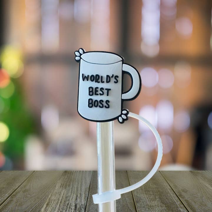 World's Best Boss Straw Topper for wholesale by Kailex Boutique Wholesale