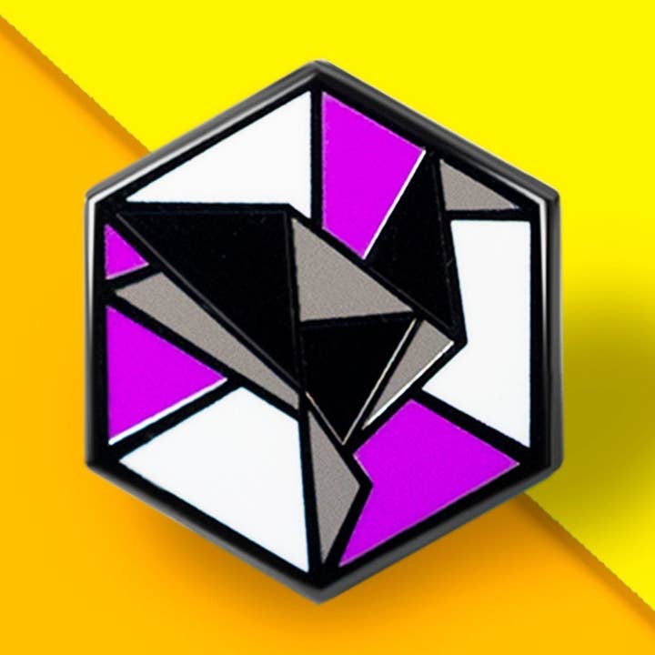 Drapeau Asexué - Broche Cube Liberté pour la vente par Proud Zebra
